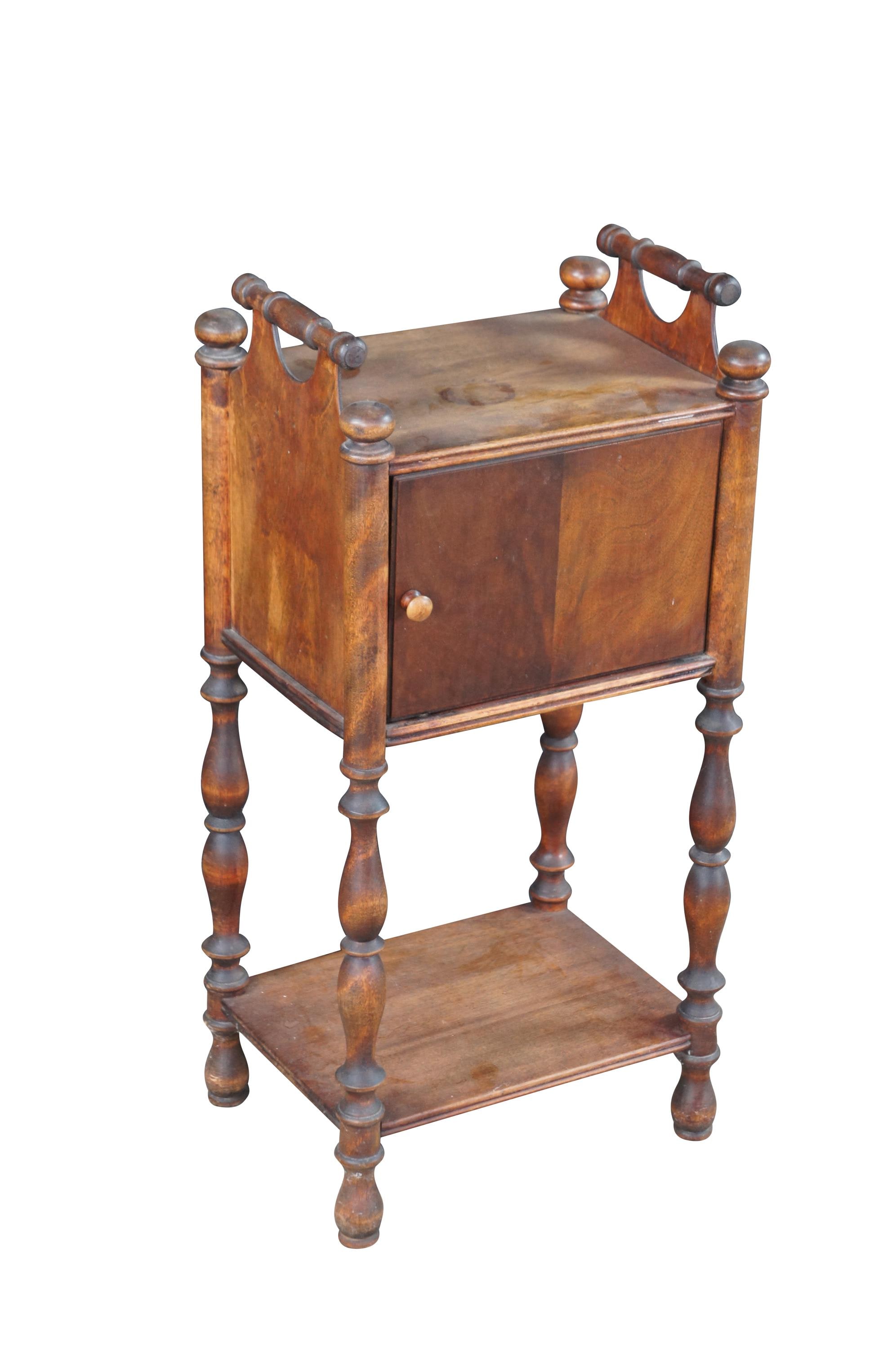 Antique Cushman Mahogany Humidor Tobacco Smoking Cabinet Table Stand 27