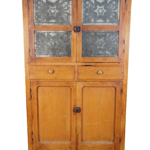 Antique Primitive Pine Punched Tin Country Pie Safe Cabinet Cupboard 73&quot;