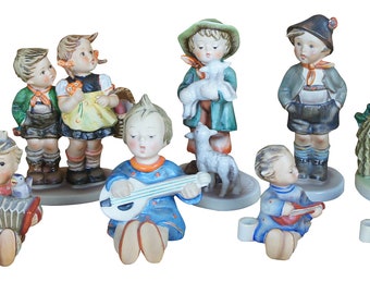 14 Vintage German Goebel Hummel Figurines Lot Boy Girl King Natividad TMK2 - TMK6