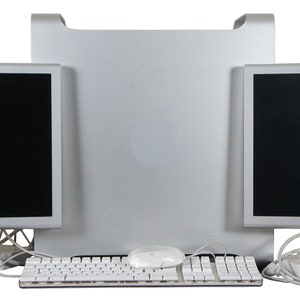 Vintage Apple Lot Power Mac G5 OS X 2 Computer Screens Keyboard Mouse