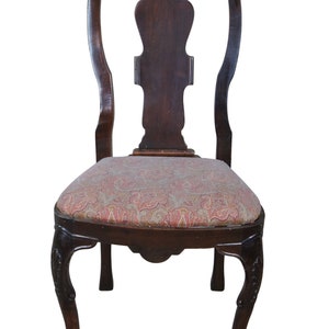 Italian Georgian Queen Anne Style Carved Mahogany Dining Side Desk Chair