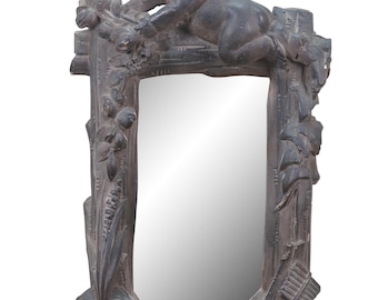 Gargoyles Studio Neoclassical Chalkware Putti Cherub Wall Vanity Mirror 15"