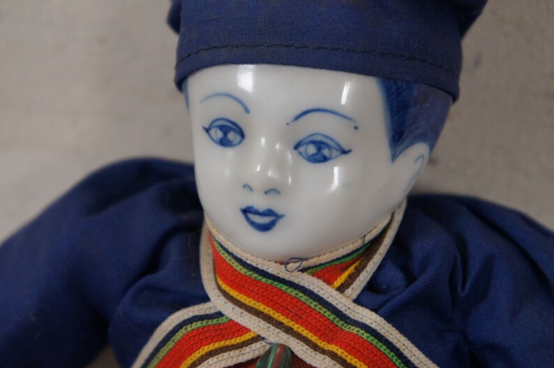 Vintage Dutch Boy Delft Blue & White Porcelain Doll W Cloth Body 10" - Etsy