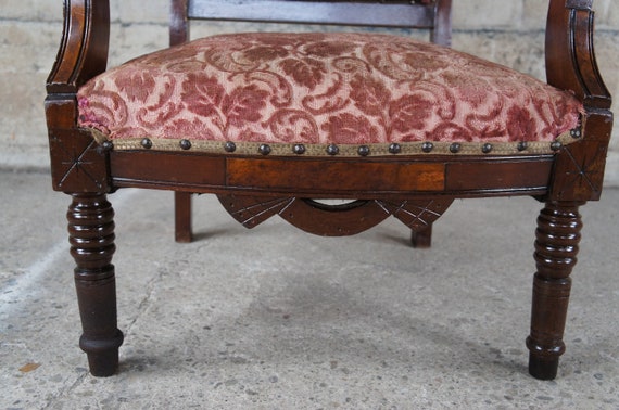 Antique Victorian Eastlake Carved Walnut Gentleman