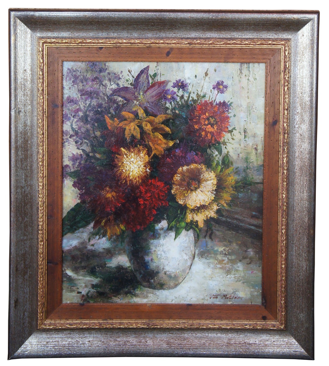 Still Life Floral Oil Painting by Van Matino Vibrant Flower - Etsy