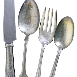 28 Pc Lot Assorted Silver Plate Stainless Flatware Tableware Oneida Rogers Delco