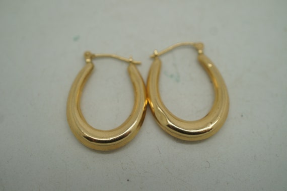 2 Vintage Pairs 14k Yellow Gold Hollow Round Oval… - image 9