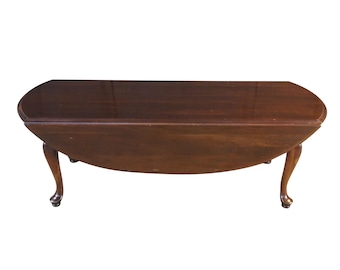 Ethan Allen Georgian Court Oval Cherry Drop Leaf Coffee Cocktail Table 11-8161