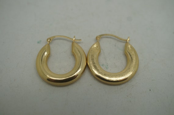 2 Vintage Pairs 14k Yellow Gold Hollow Round Oval… - image 7