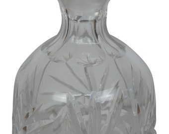 Vintage Clear Cut Crystal Decanter & Stopper Whisky Liquor Barware Pinwheel 10"