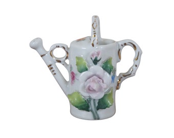 Vintage Miniature German Porcelain Watering Can Pitcher Bud Vase 3"