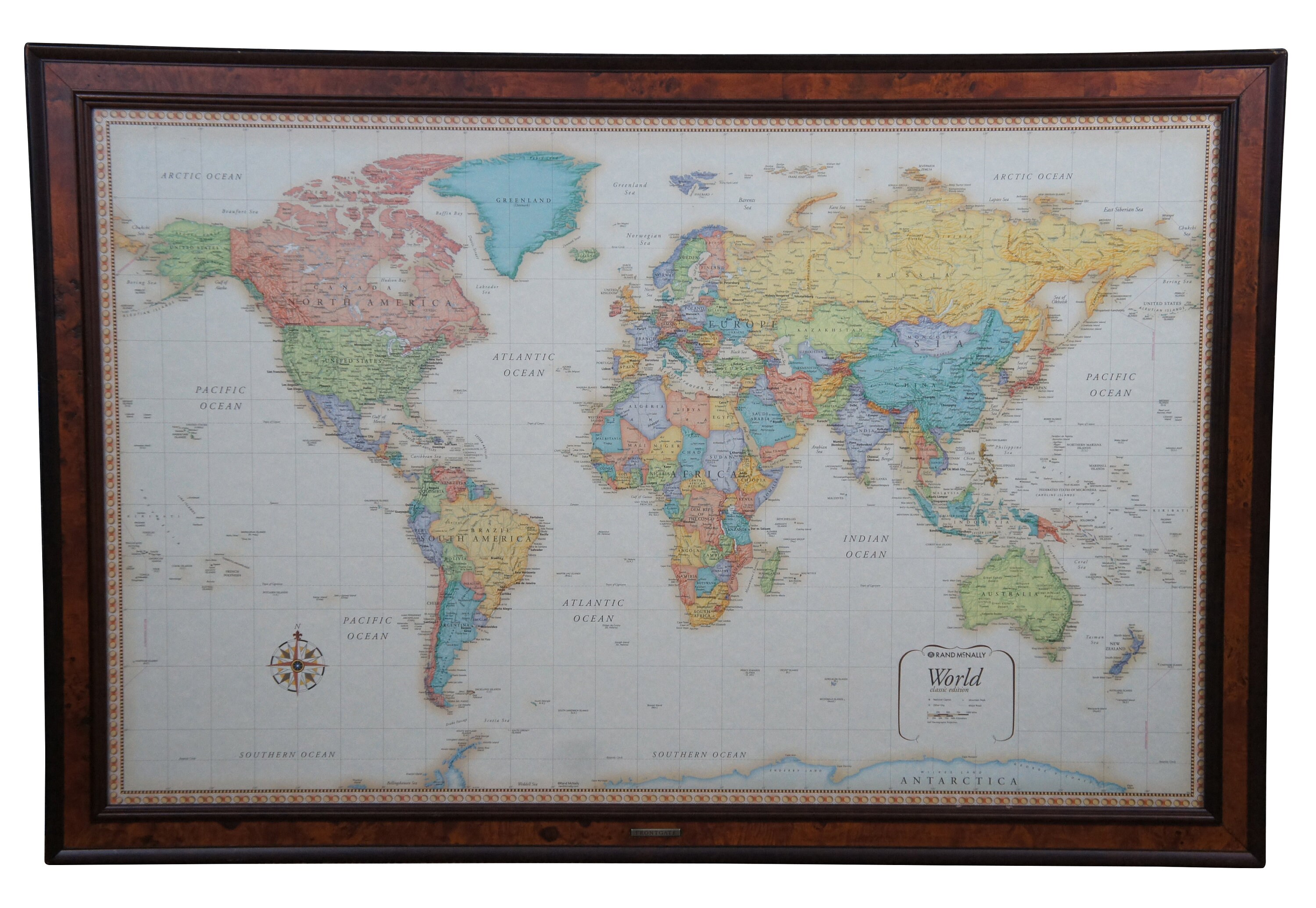 Frontgate Rand Mcnally World Classic Magnetic Travel Map With