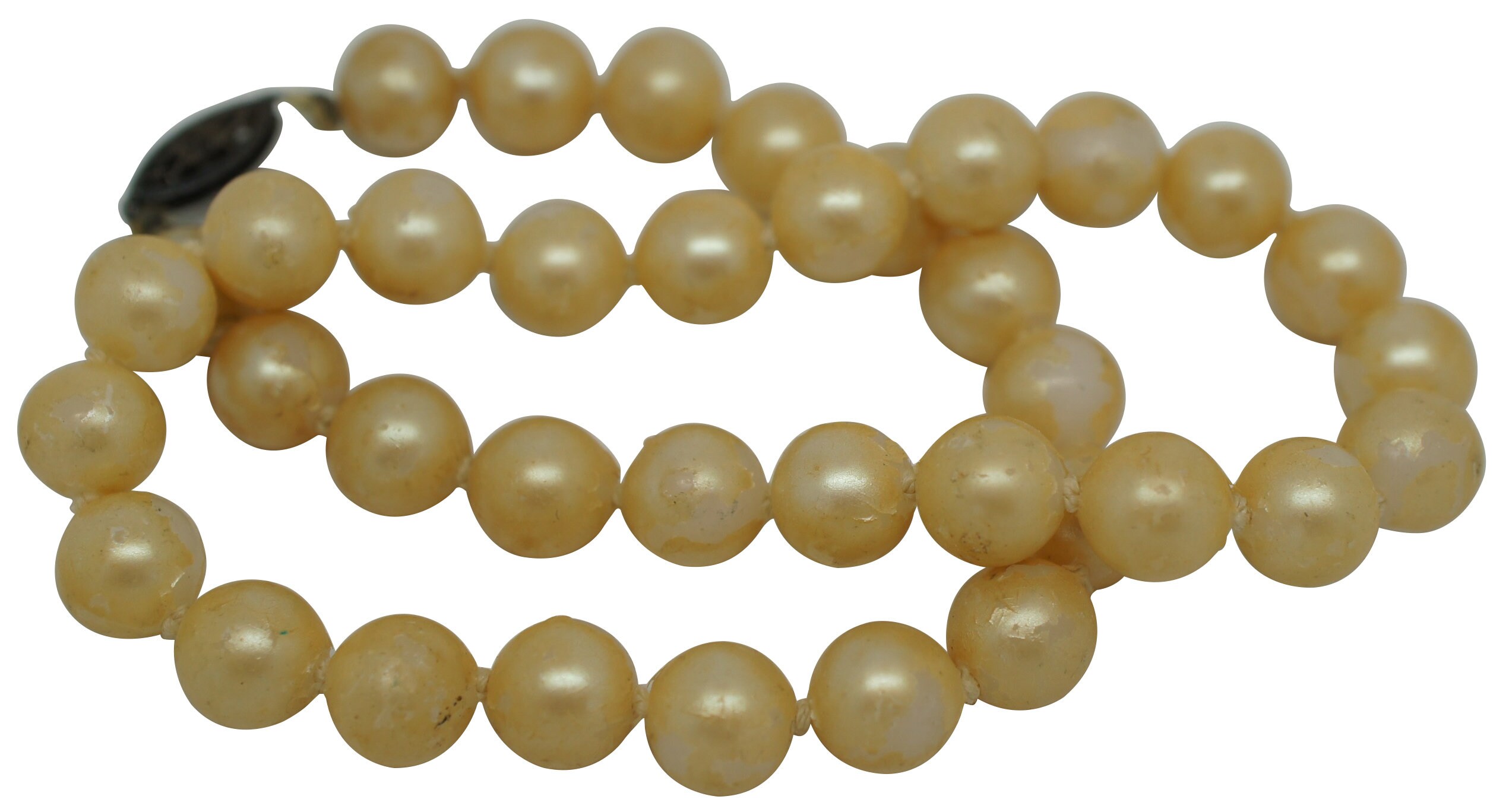 Vintage Childs Size Faux Pearl Necklace Choker Cream Single 