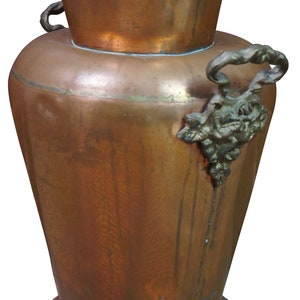 Antique Victorian Dovetailed Copper Floor Vase Planter Urn 19&quot;