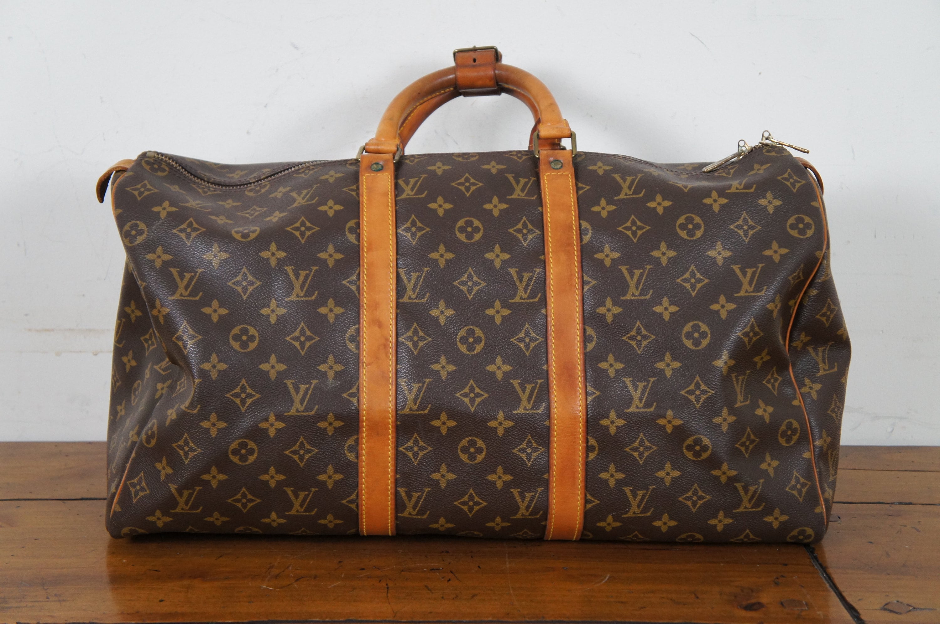1980s Vtg Louis Vuitton Keepall Bandouliere 50 Malletier LV
