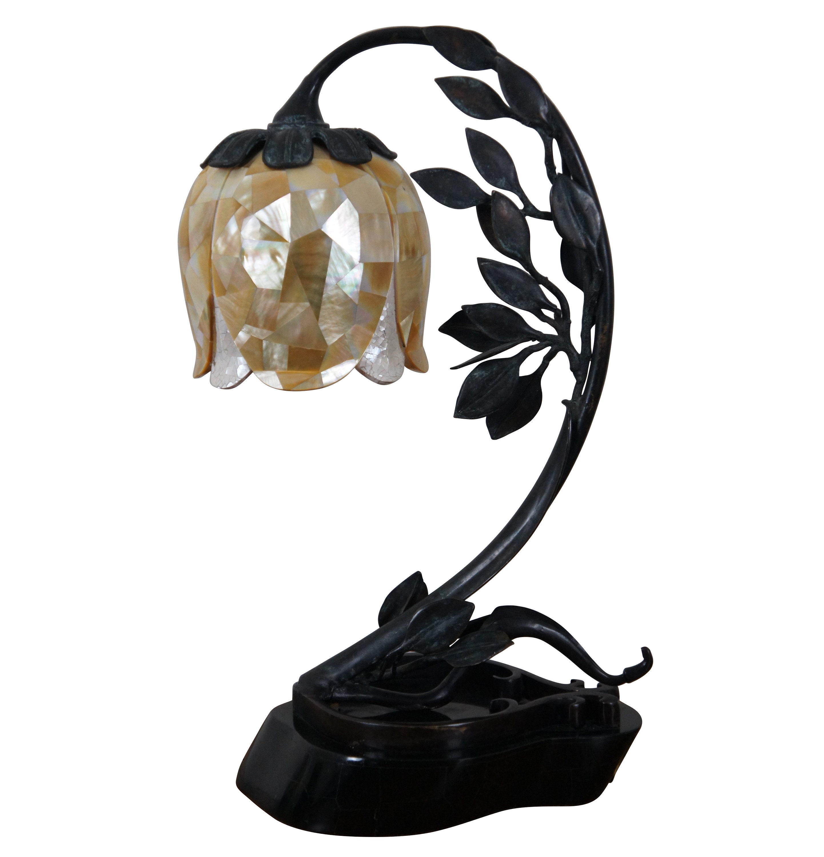 Vintage 1990s Chinoiserie Style Table Lamp With Bird and