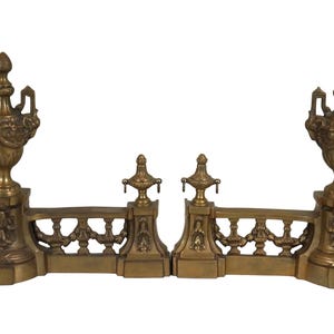 Castilian Imports Louis XVI Style Brass Chenets Andirons Fire Dogs 11&quot;