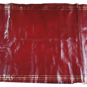 Antique Tooled Red Burgundy Leather Writing Surface Desk Insert Pad 41&quot; x 65&quot;