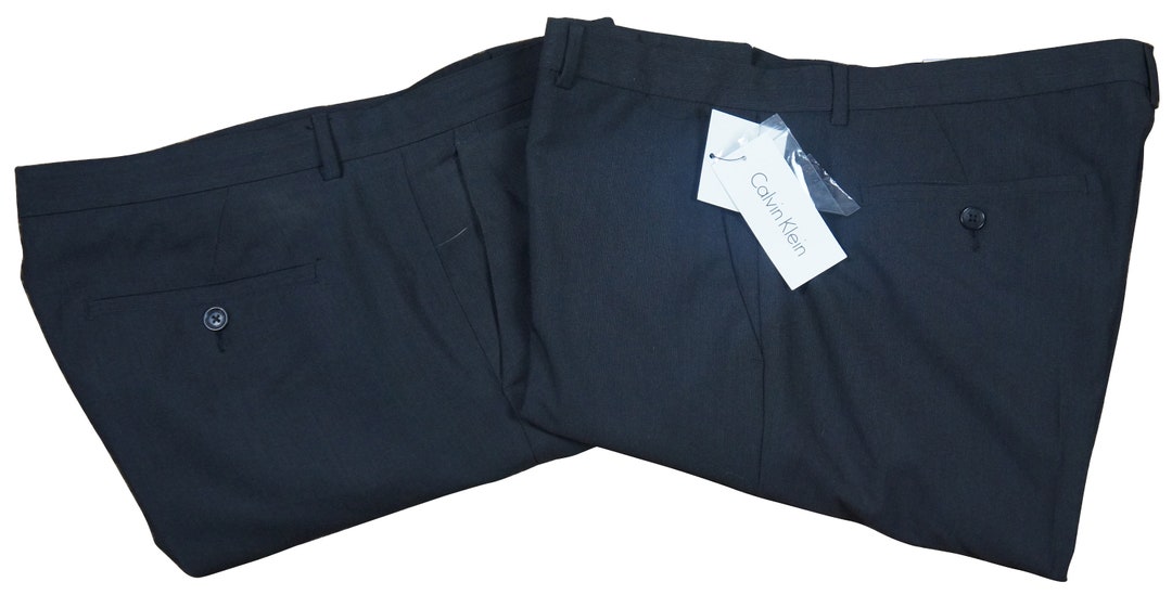 2 Calvin Klein Slim Fit Mens 36/30 Gray Pin Stripe Dress Pants - Etsy UK