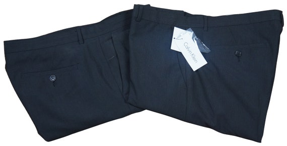 2 Calvin Klein Slim Fit Mens 36/30 Gray Pin Stripe Dress Pants - Etsy