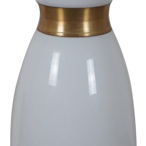 Alamance White Glass Vase Large Brass Band Hourglass Bottle Decanter