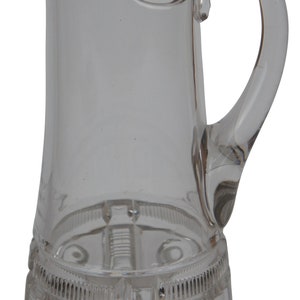 Antique Art Deco Pressed Glass Drink Water Juice Barware Service Jug Pitcher 12&quot;
