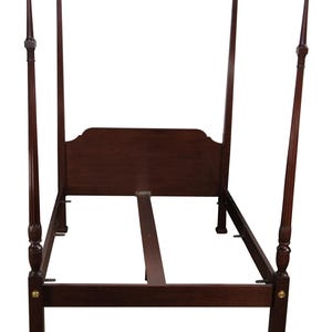 Baker Furniture Colonial Williamsburg Mahogany Queen Size 4 Poster Canopy Bed
