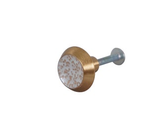 National Lock Co Medalist C96-10CW Dull Bronze White Drawer Pull Knob MCM