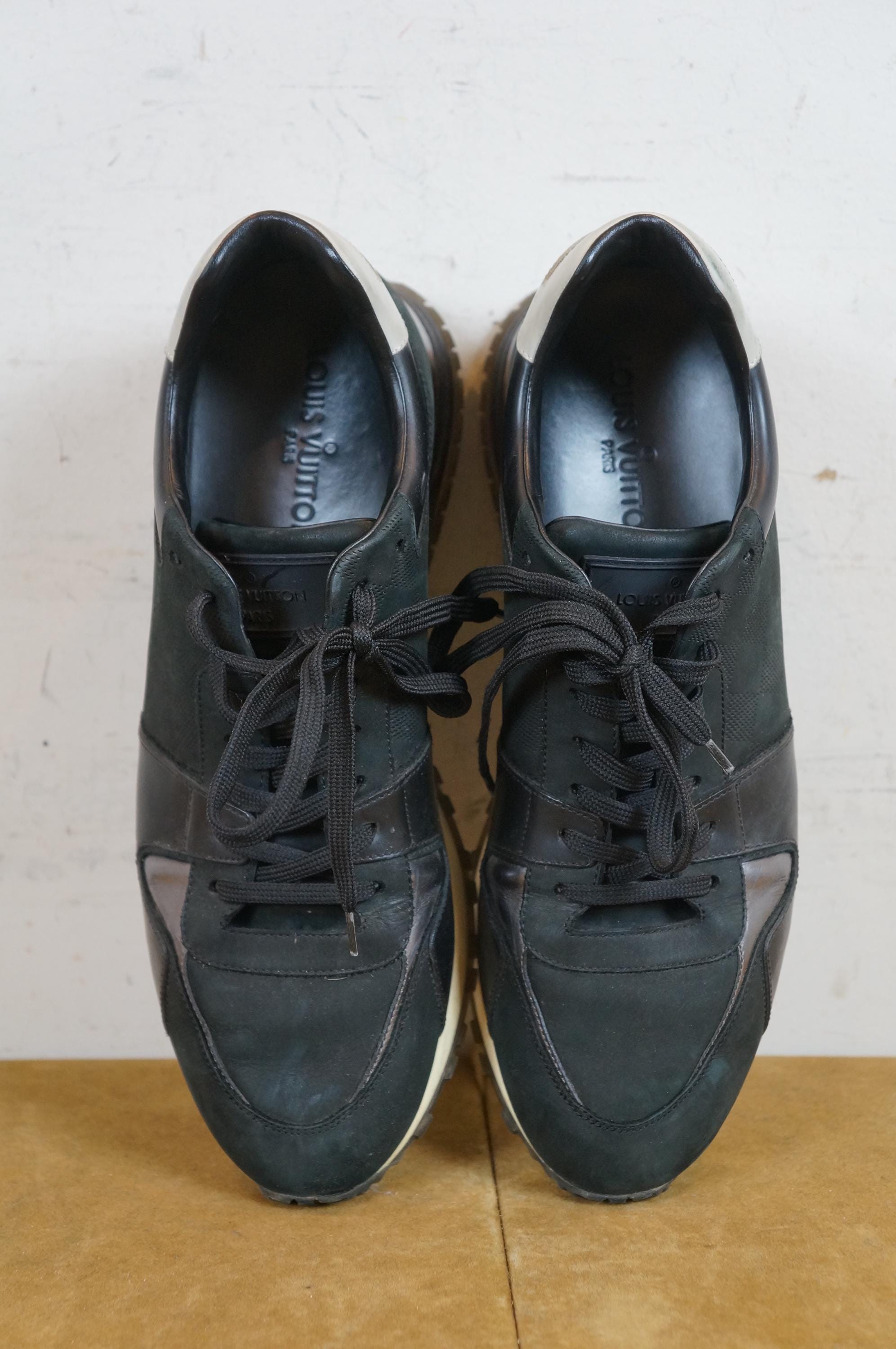 Louis Vuitton Black Damier Leather Run Away Trainer Sneakers  display picture 2