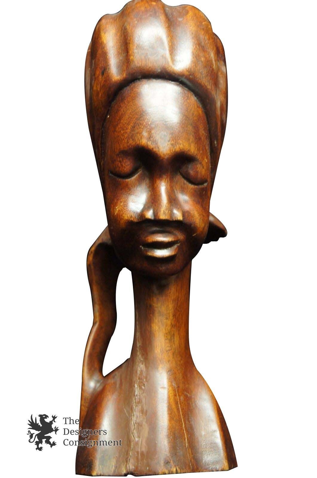 African Wood Bust - Etsy