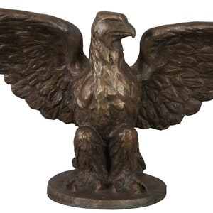 Monumental Antique Roman Bronze Works Gilt American Bald Eagle Sculpture Statue Life Size 70 Pounds 32"