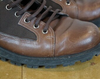Gucci Leather Lace up Hiking Boots Brown Cocoa Mens US  display picture 1