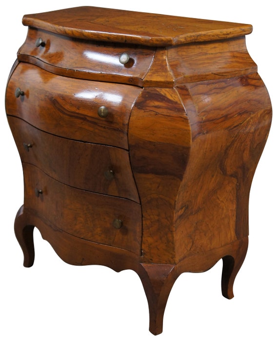Vintage Italian Serpentine Bombe Chest Bow Front Dresser