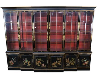 Maddox Mahogany Breakfront China Display Cabinet Cupboard 3595
