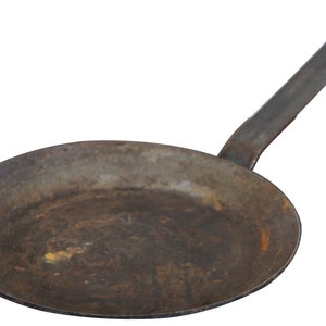 Antique Victorian Small Steel Frying Saute Pan Metal