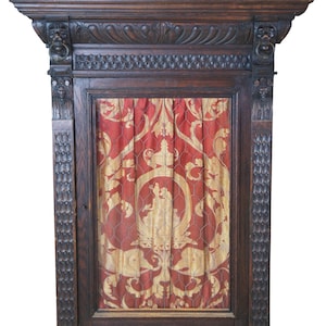 Antique 19th C. French Renaissance Revival Oak Hanging Bookcase Curio Cupboard