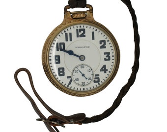 1928 Hamilton Railroad #2 10K Gold Filled 21J Pocket Watch 16s Runs