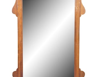 Vintage Chippendale Mahogany Inlaid Wall Vanity Mirror 38"