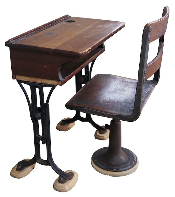 Antique childs desk and chair deals