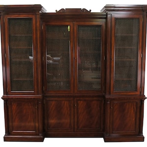 Ralph Lauren Noble Estate Georgian Mahogany Bunching China Cabinet Breakfront