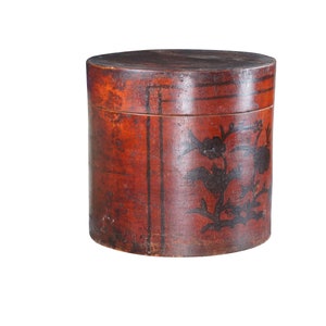 Red Lacquer Hat Box From Shanxi - 19thC Red Lacquer Hat Box From Shanxi - 19thC