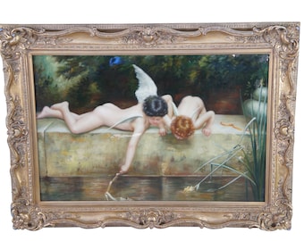 The Rescue Cupid Recovering His Quiver Oil Painting After Emile Munier 44"