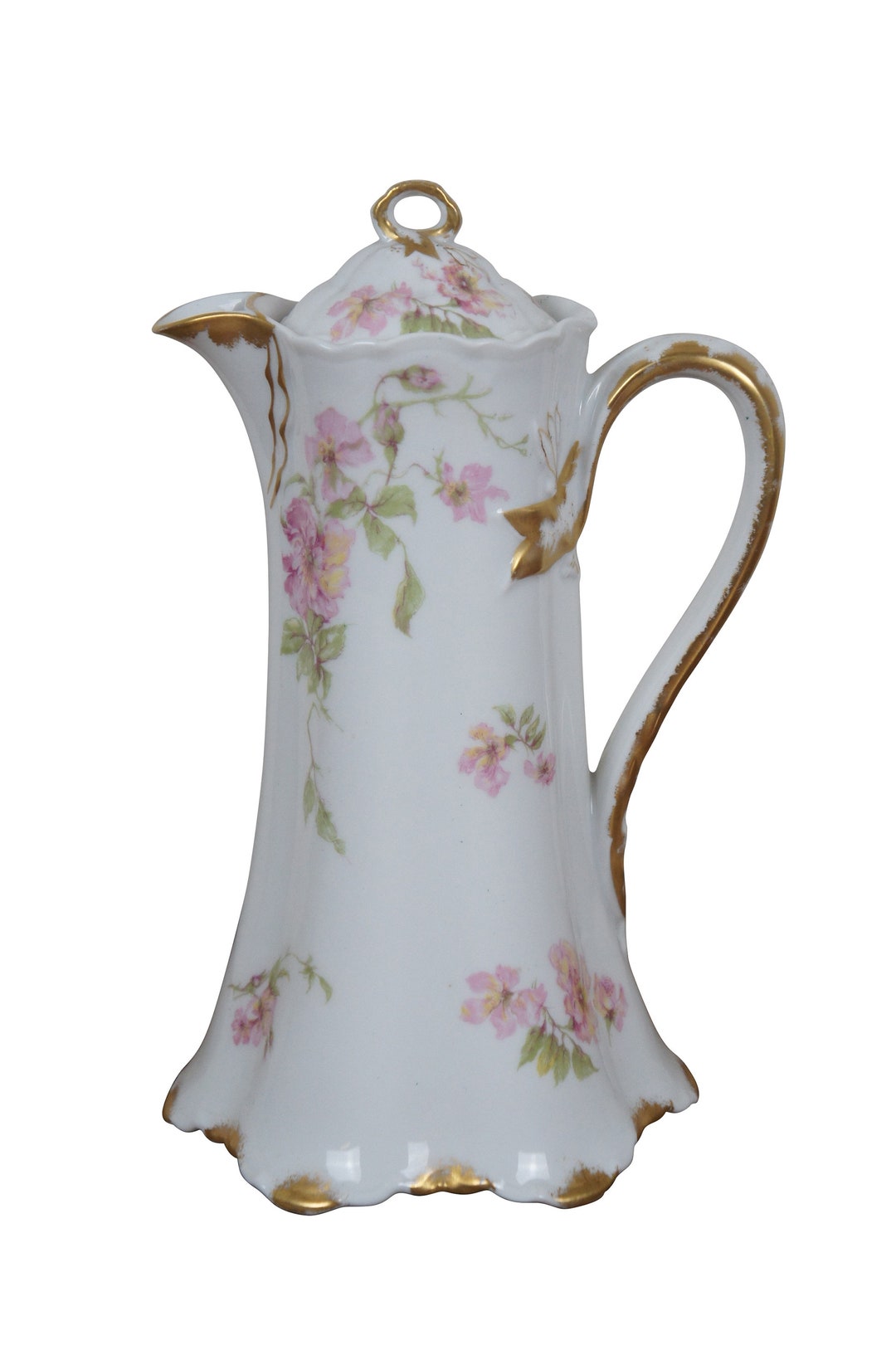 Antique Haviland Limoges France Chocolate Tea Coffee Pot Floral