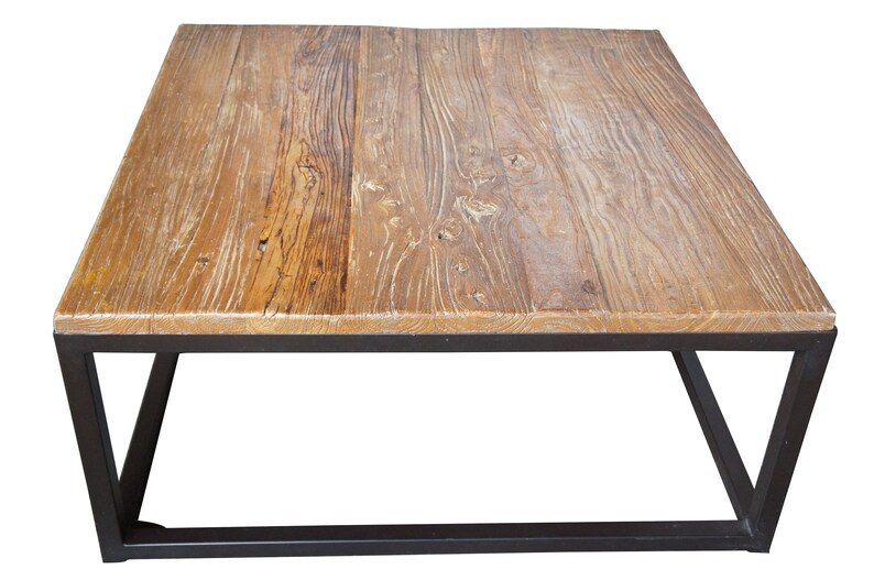 Arhaus Modern Palmer Coffee Table Mango Wood Square Iron Base Etsy