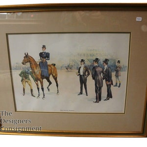 Vtg Thure Thulstrup Lithograph Reproduction &quot;The Critical Moment&quot; Horse Show