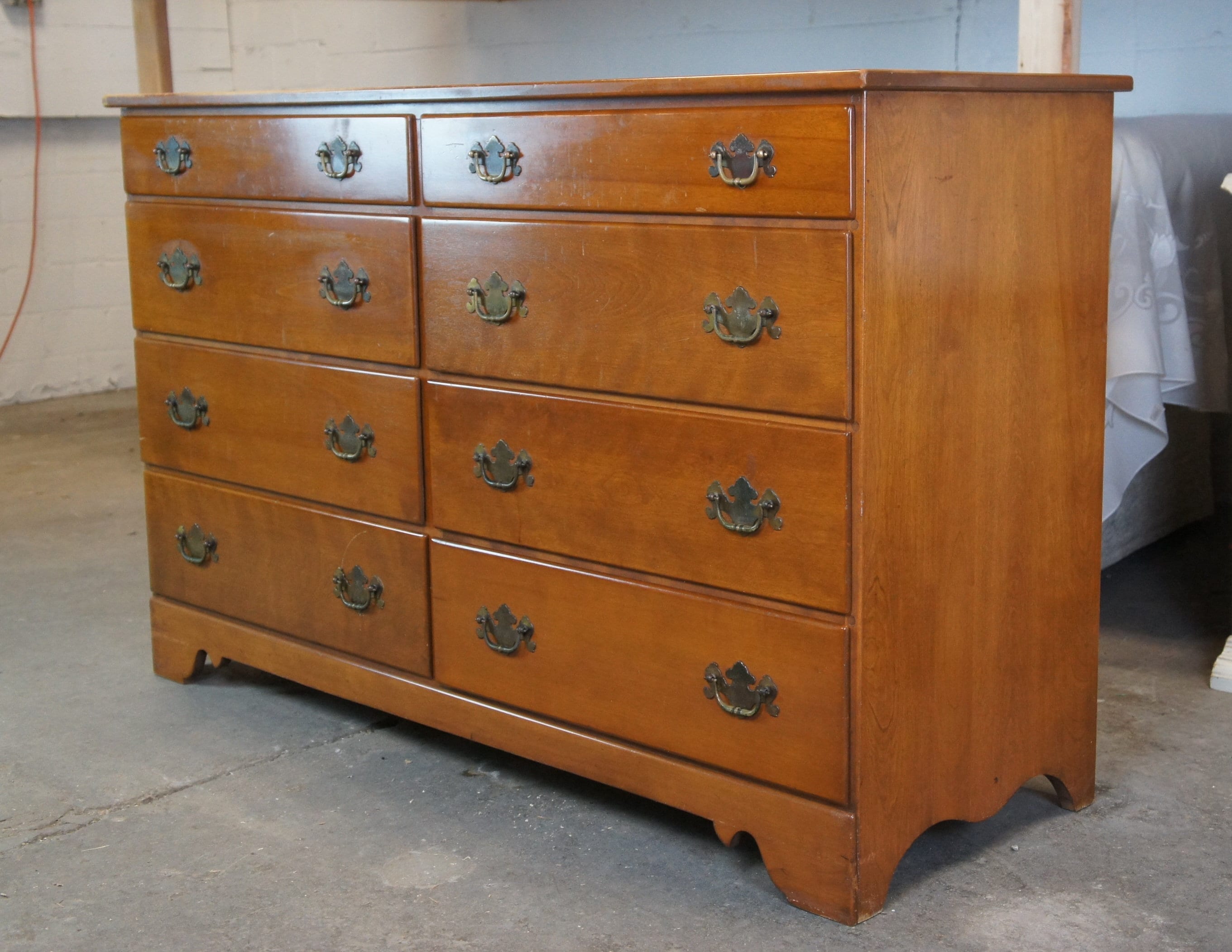 Baumritter Ethan Allen Heirloom American Maple Mirrored Dresser