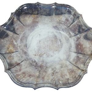 Vintage International Silver Plate Chippendale Serving Plate Scalloped Tray 11&quot;