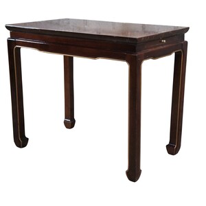 Chinese Chinoiserie Ming Style Tea Side Accent Table W/ Pull Out Tray ...