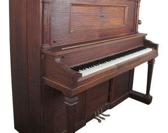 Antique 1915 Mahogany Chicago Cable Company Carolina Inner Player Upright Piano