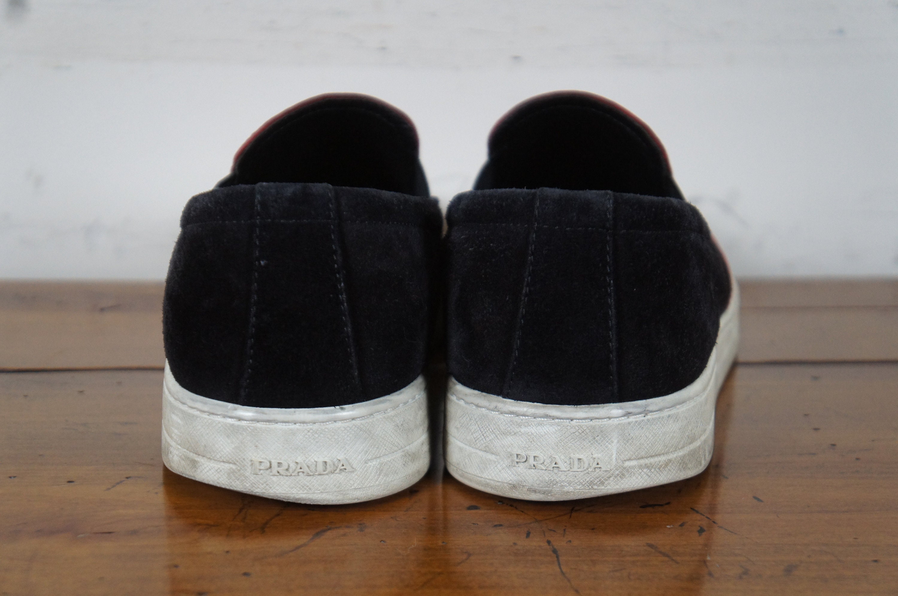Prada Slip on Sneakers 4D2733 Red Black Nylon Tech Shoes 9 Prada Slip on Sneakers 4D2733 Red Black Nylon Tech Shoes 9